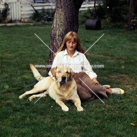 labrador and girl together