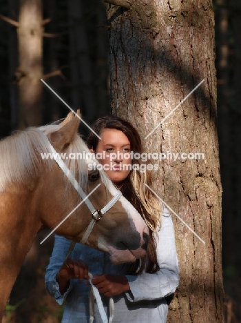 Welsh Cob (section d) with woman