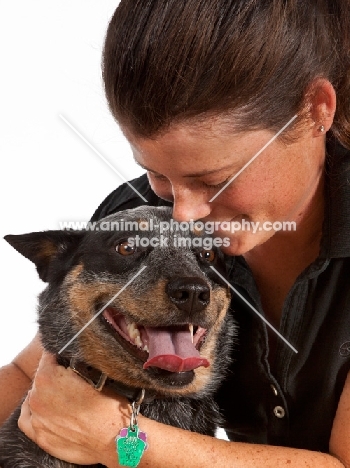 Australian Cattle Dog and woman