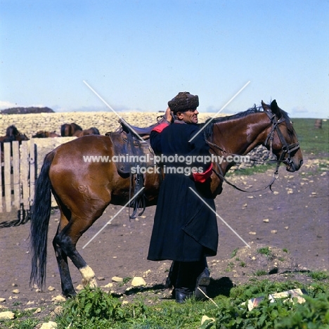 Cossack with Kabardine horse