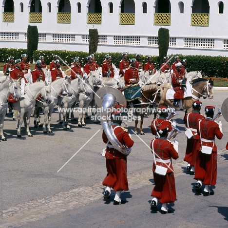 garde royale in parade at rabat morocco