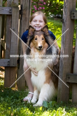 girl with Rough Collie