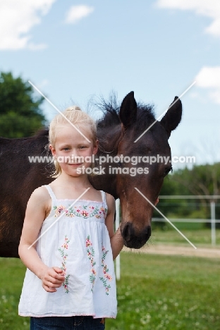 young Appaloosa horse and girl