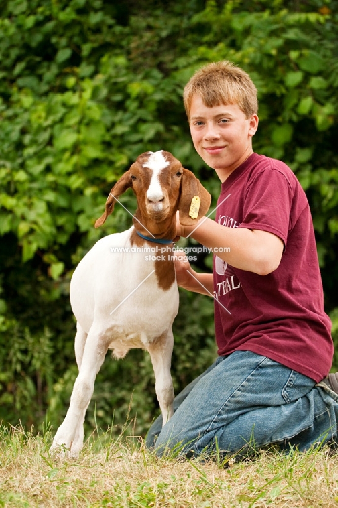 Young Boy with his Boer goat.