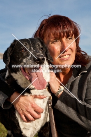 woman and her dog