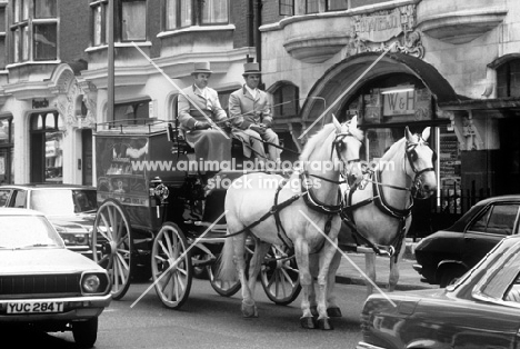 rothmans vehicle with pair of horses in new cavendish street, london