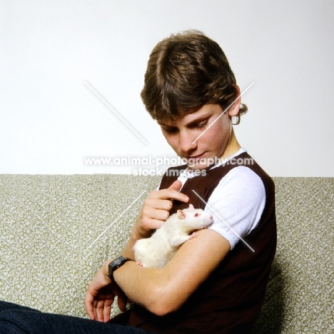 boy with pet rat