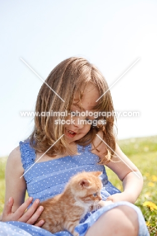 girl with kitten