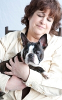 Picture of Boston Terrier with woman
