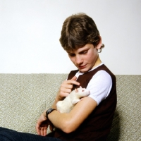 Picture of boy with pet rat