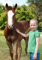 Picture of girl with Appaloosa foal