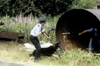 Picture of guard dog training, german sheherd dog