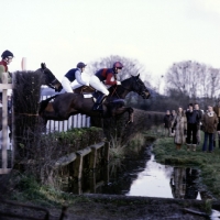Picture of jumping the water at point to point Kimble
