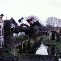 Picture of jumping the water at point to point Kimble
