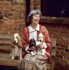 Picture of lesley scott-ordish with her cocker spaniel and undocked puppies