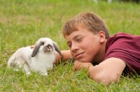 Picture of Mini Lop with boy
