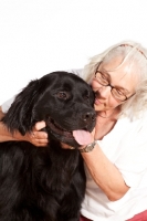 Picture of Newfoundland mixed breed with owner