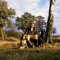 Picture of phil drabble with his german shepherd dogs, one man and his dog presenter