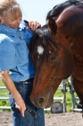 Picture of quarter horse with owner