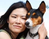 Picture of woman and her basenji