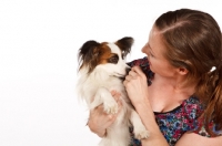 Picture of Woman and her Papillon