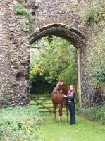 Picture of woman and thoroughbred horse