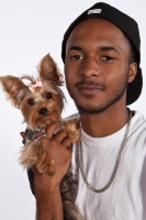 Picture of Yorkshire Terrier with man