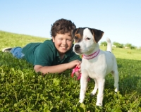 Picture of young Jack Russell with boy